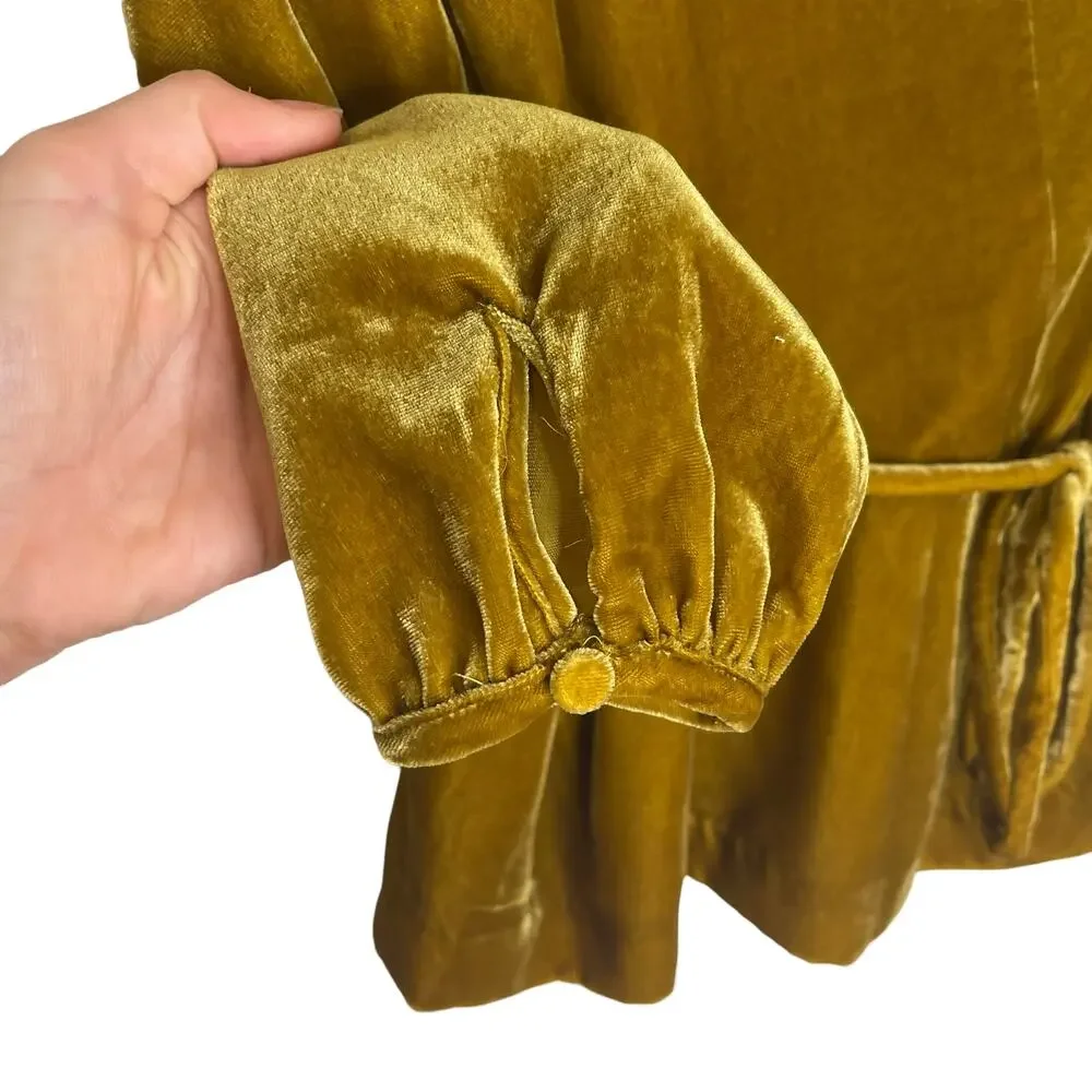 J. Crew Faux Wrap Velvet Top Blouse Mustard Size 0 - Picture 4 of 8